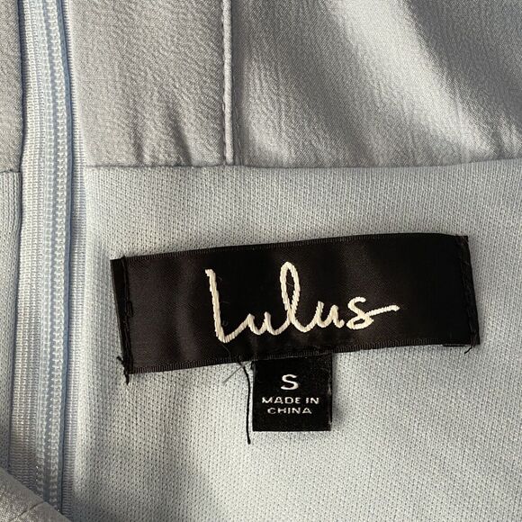 Lulus Small Skater Dress Call to Charms Racerback Apron Neckline Sleeveless Blue - Picture 7 of 8